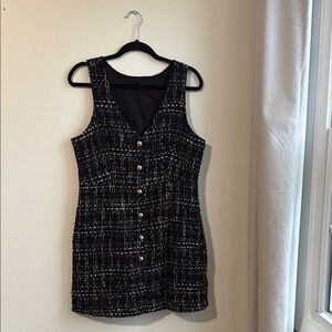 SHEIN Black and White Sheath Mini Dress Sleeveless Crew Neck